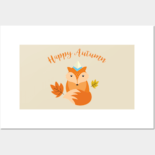 Little Fox Happy Autunm - Fall Begins Posters and Art